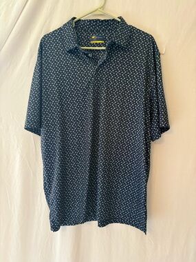 Jack Nicklaus Navy Polo with Small White Micro-Dot Print